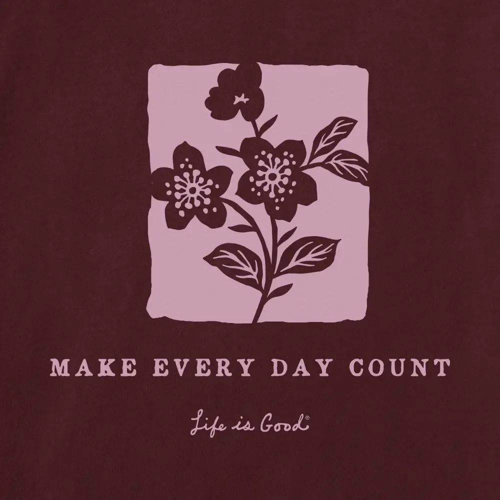 Women's Make Every Day Count Flowers Snuggle Up Sleep Vee