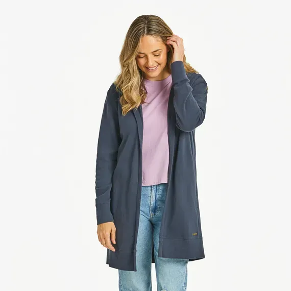 Women's Solid French Terry Beyond Hip Hoodie
