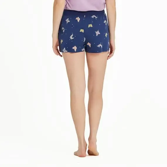 Women's Celestial Butterfly Pattern Snuggle Up Sleep Short