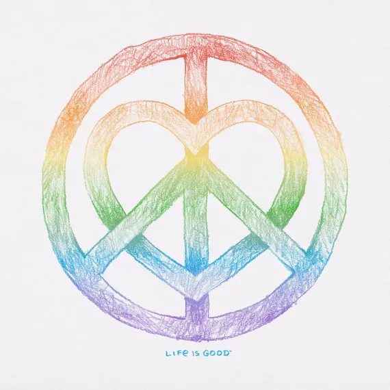 Women's Peace Heart Rainbow Simply True Fleece Hoodie
