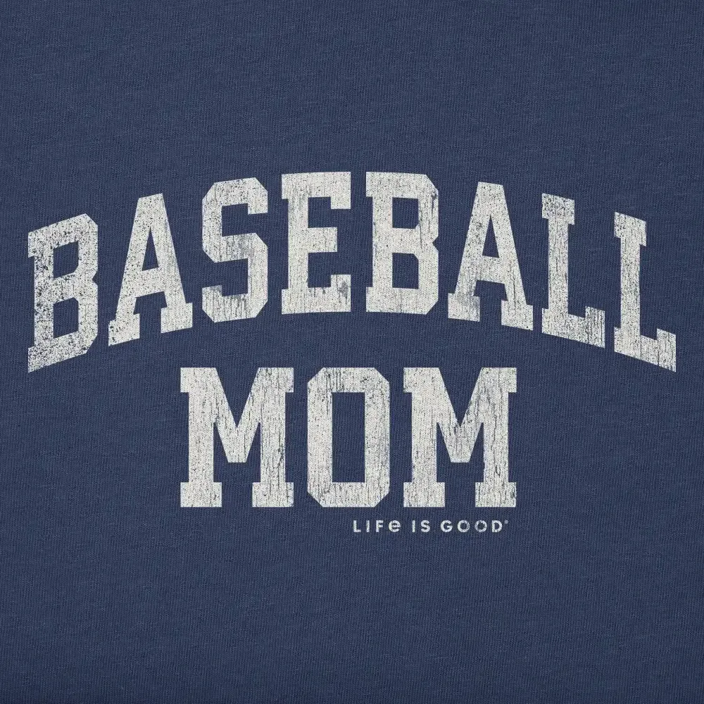 Women's Baseball Mom Arch Short Sleeve Crusher Boxy Tee