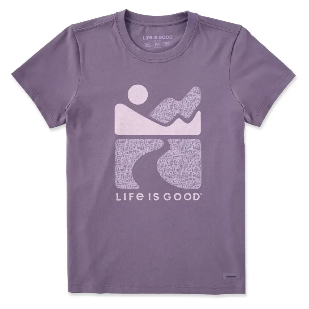 Women's Clean Mountain Scene Short Sleeve Crusher Tee