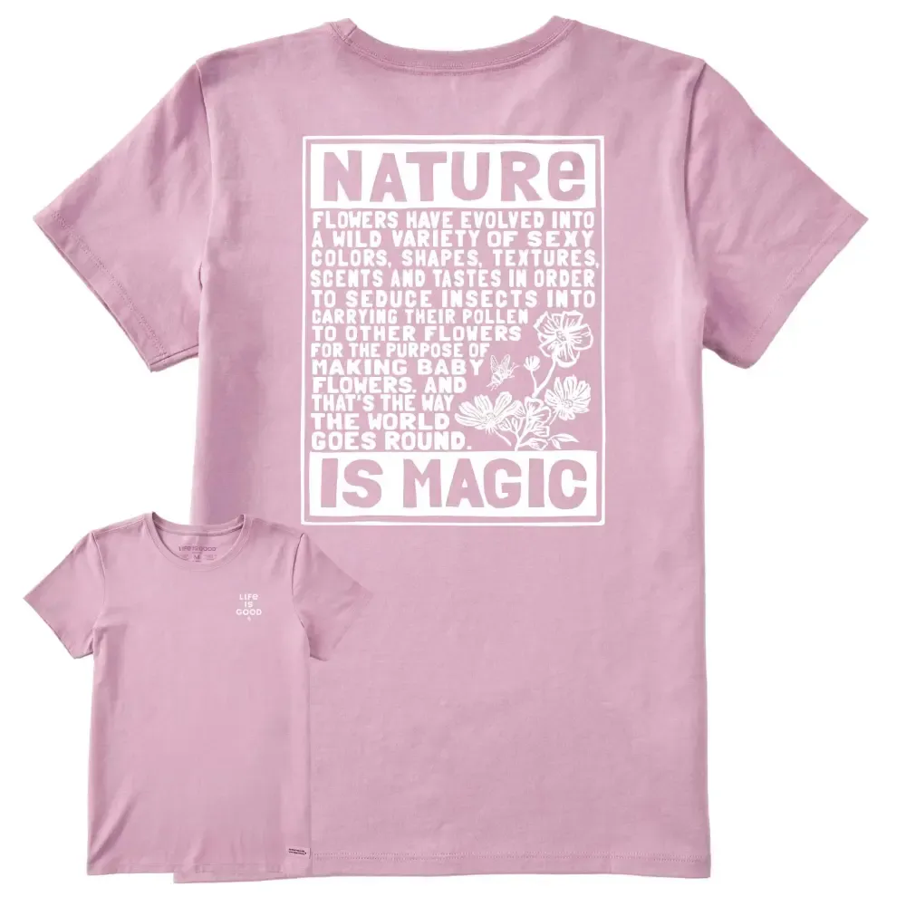 Women's Berts Flowers Manifesto Short Sleeve Crusher Tee