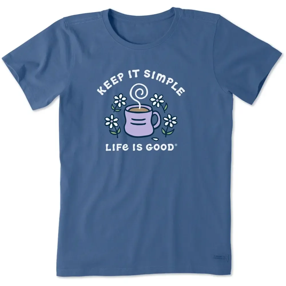 Women's Keep it Simple Coffee and Daisies Short Sleeve Tee
