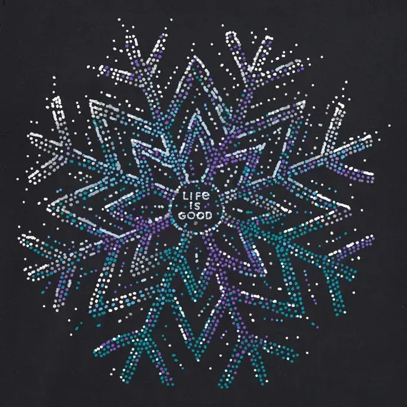 Women's Sparkle Snowflake Simply True Fleece Crew