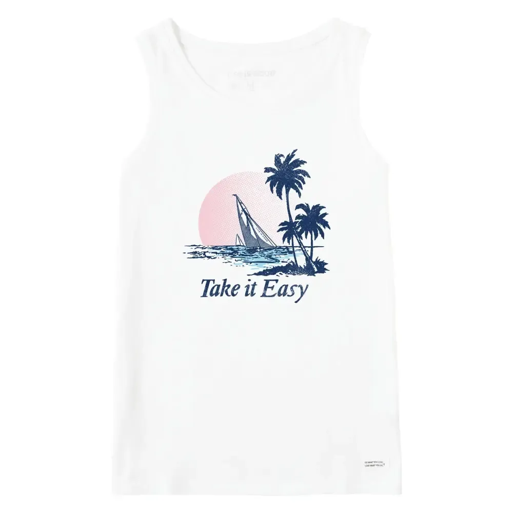 Women's Take it Easy Sail Boat Crusher Tank