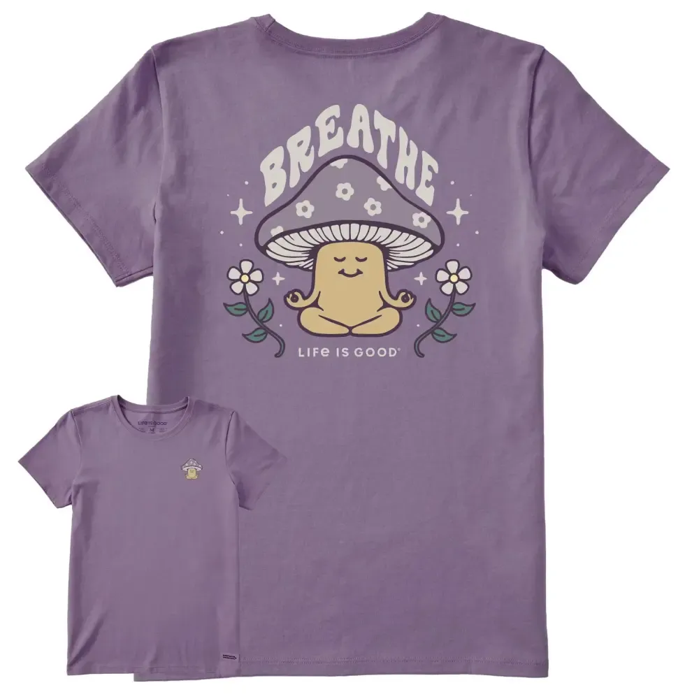 Women's Peaceful Breathe Mushroom Short Sleeve Crusher Tee
