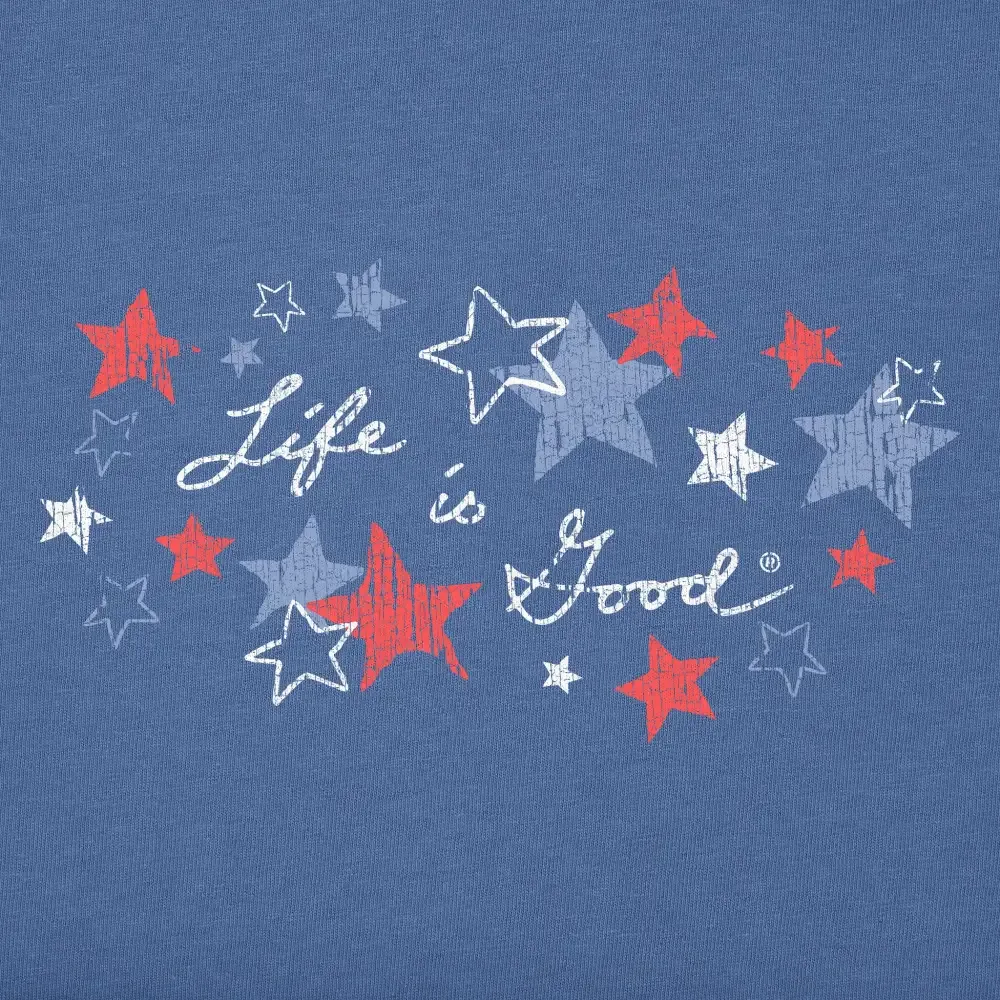 Women's Americana Stars Short Sleeve Crusher-LITE Vee