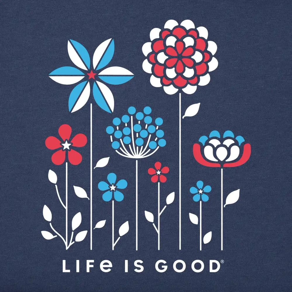 Women's Americana Flowers Short Sleeve Tee