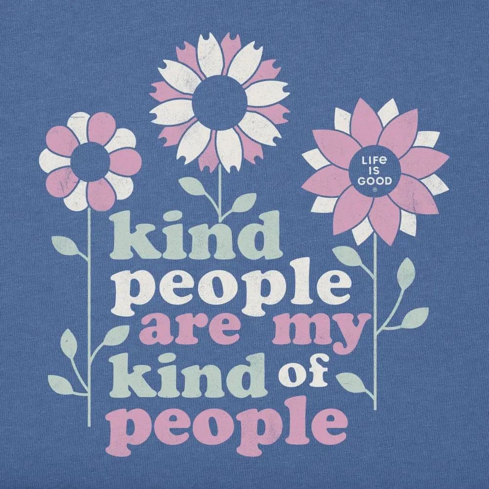 Women's Kind People Flowers Short Sleeve Crusher-LITE Vee