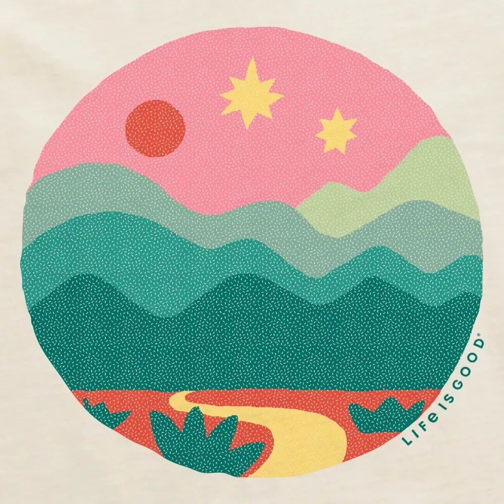 Women's Little Mountain Scene Short Sleeve Crusher Boxy Tee
