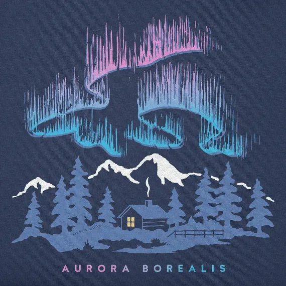 Women's Aurora Borealis Cabin Long Sleeve Crusher Tee