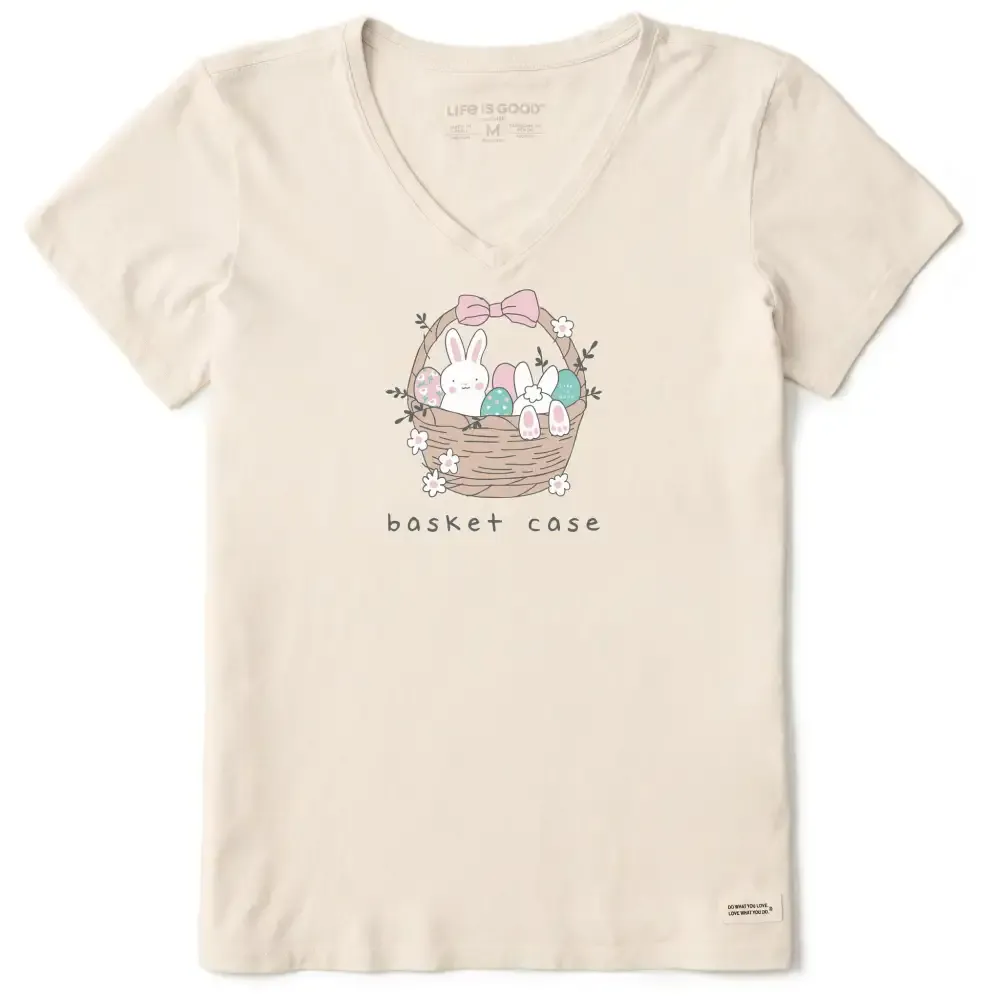 Women's Basket Case Bunnies Short Sleeve Crusher Vee