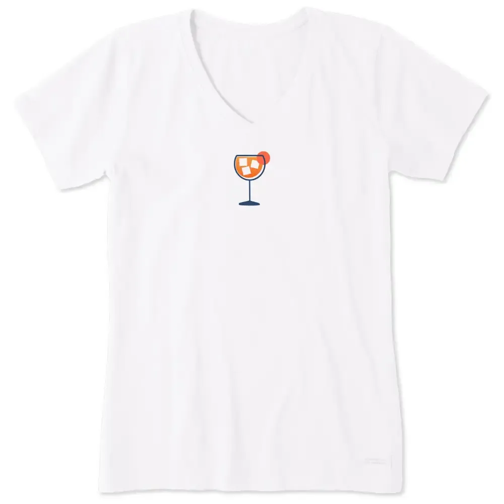 Women's Aperol Spritz Mini Short Sleeve Crusher Vee