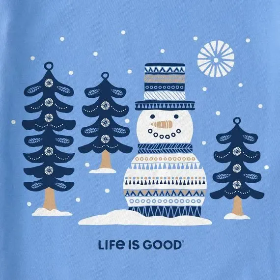 Women's Snowman and Trees Simply True Fleece Crew