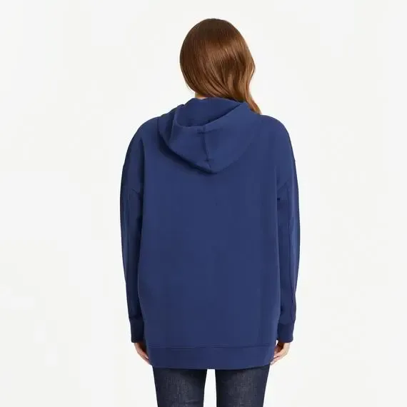 Women's Solid Oversized  Simply True Fleece Hoodie
