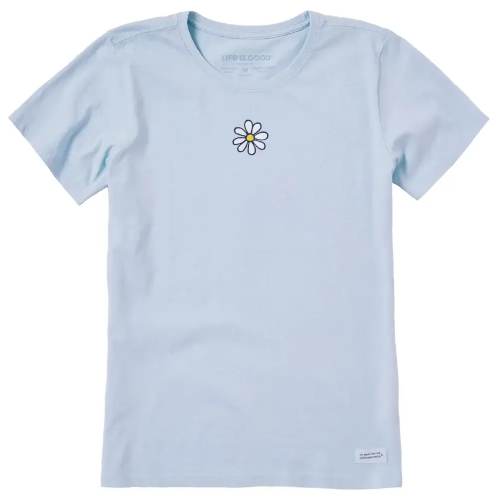Women's Embroidered Daisy Short Sleeve Crusher Tee