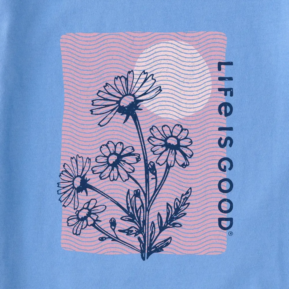 Women's LIG Flower Sun Short Sleeve Crusher Boxy Tee
