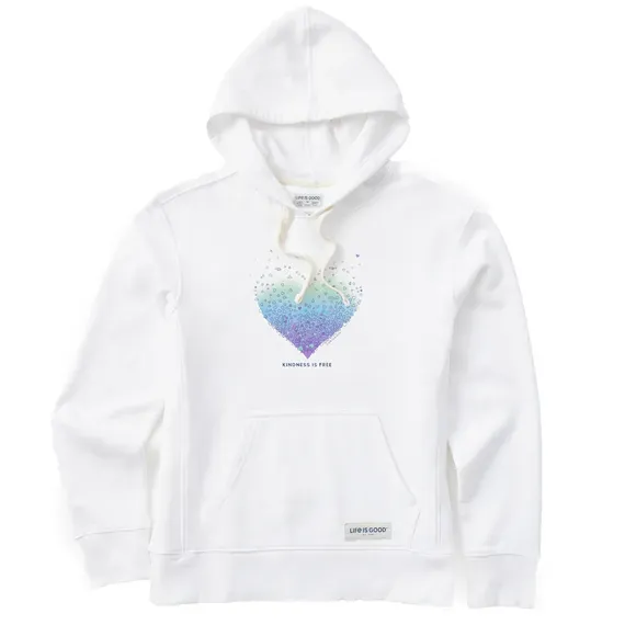 Women's Kindness is Free Evaporating Heart Simply True Fleece Hoodie