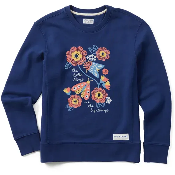 Women's The Little Things Moths Simply True Fleece Crew