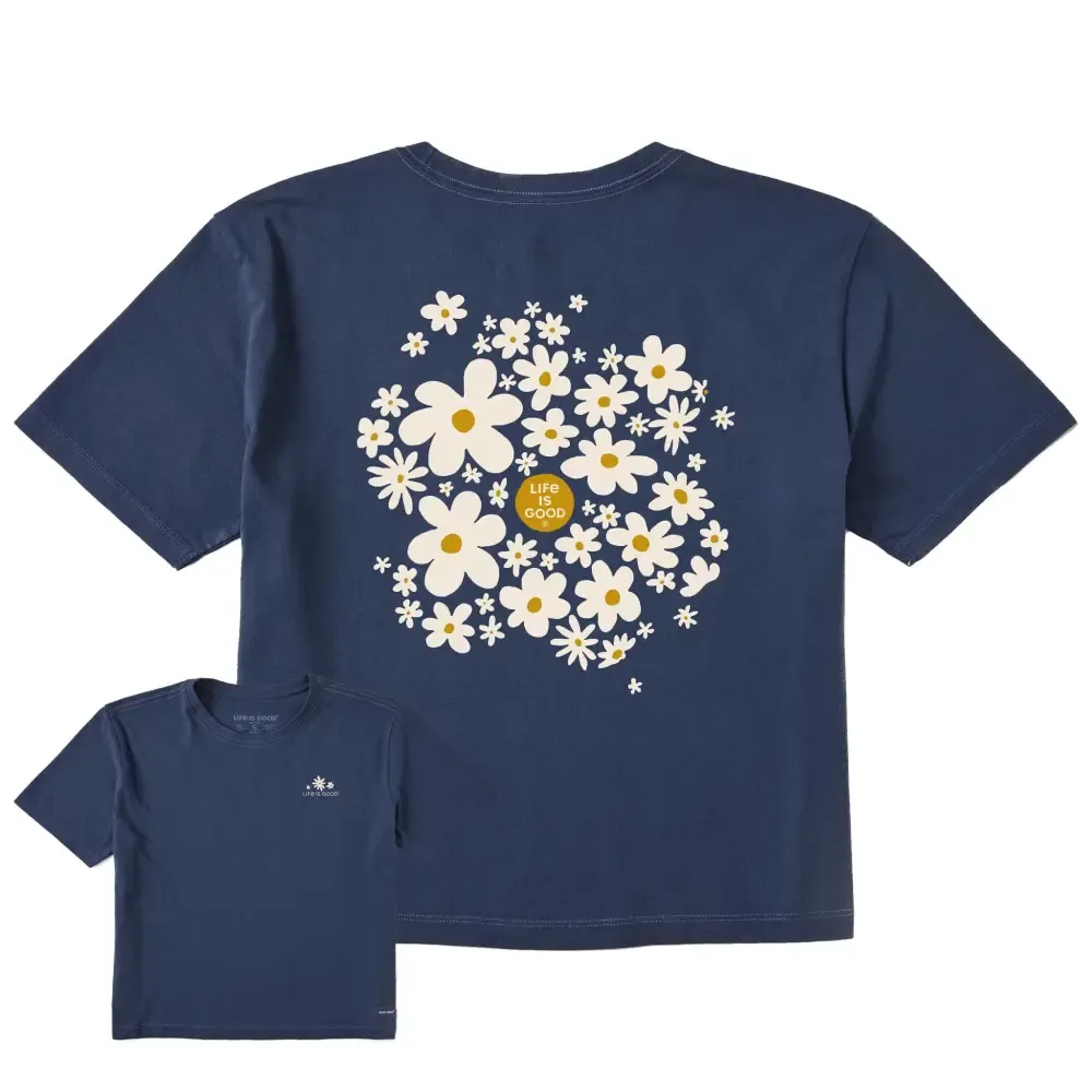 Women's Daisy Splash Short Sleeve Crusher Boxy Tee
