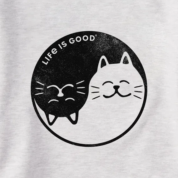 Women's Cat Yin and Yang Simply True Fleece Hoodie