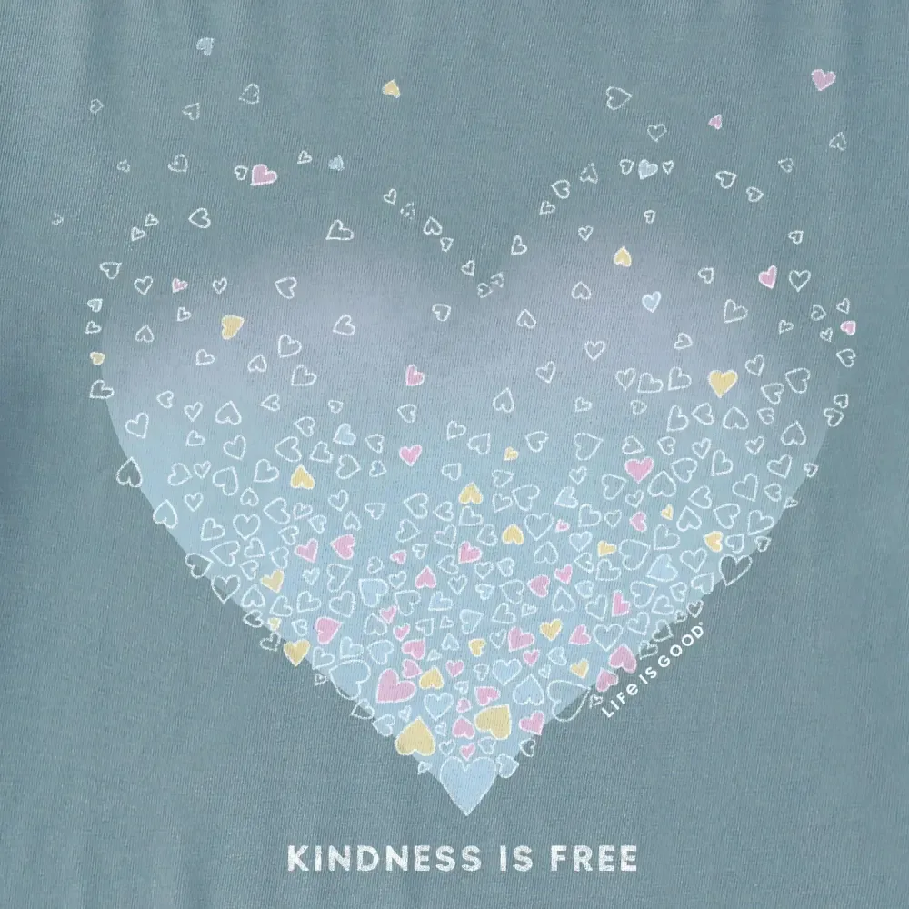 Women's Kindness is Free Evaporating Heart Short Sleeve Tee