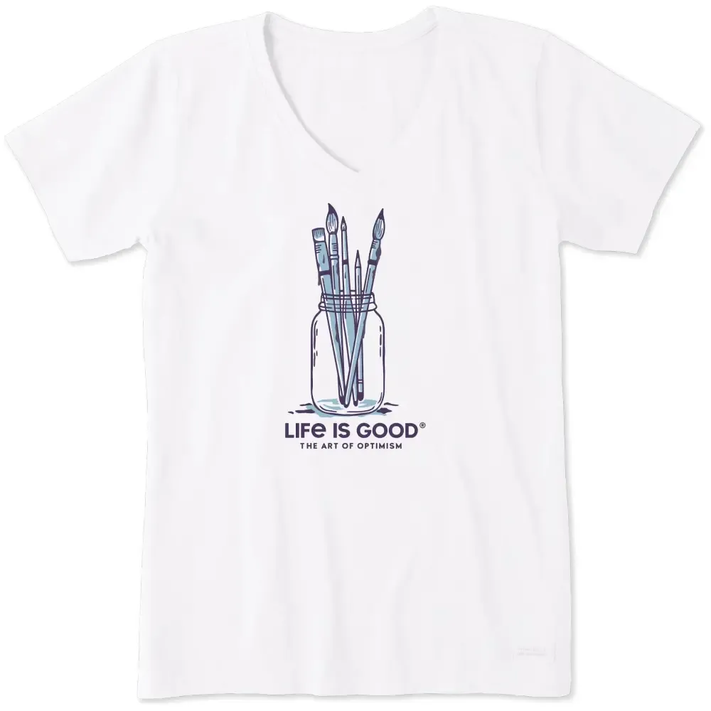 Women's Paint Jar Short Sleeve Vee