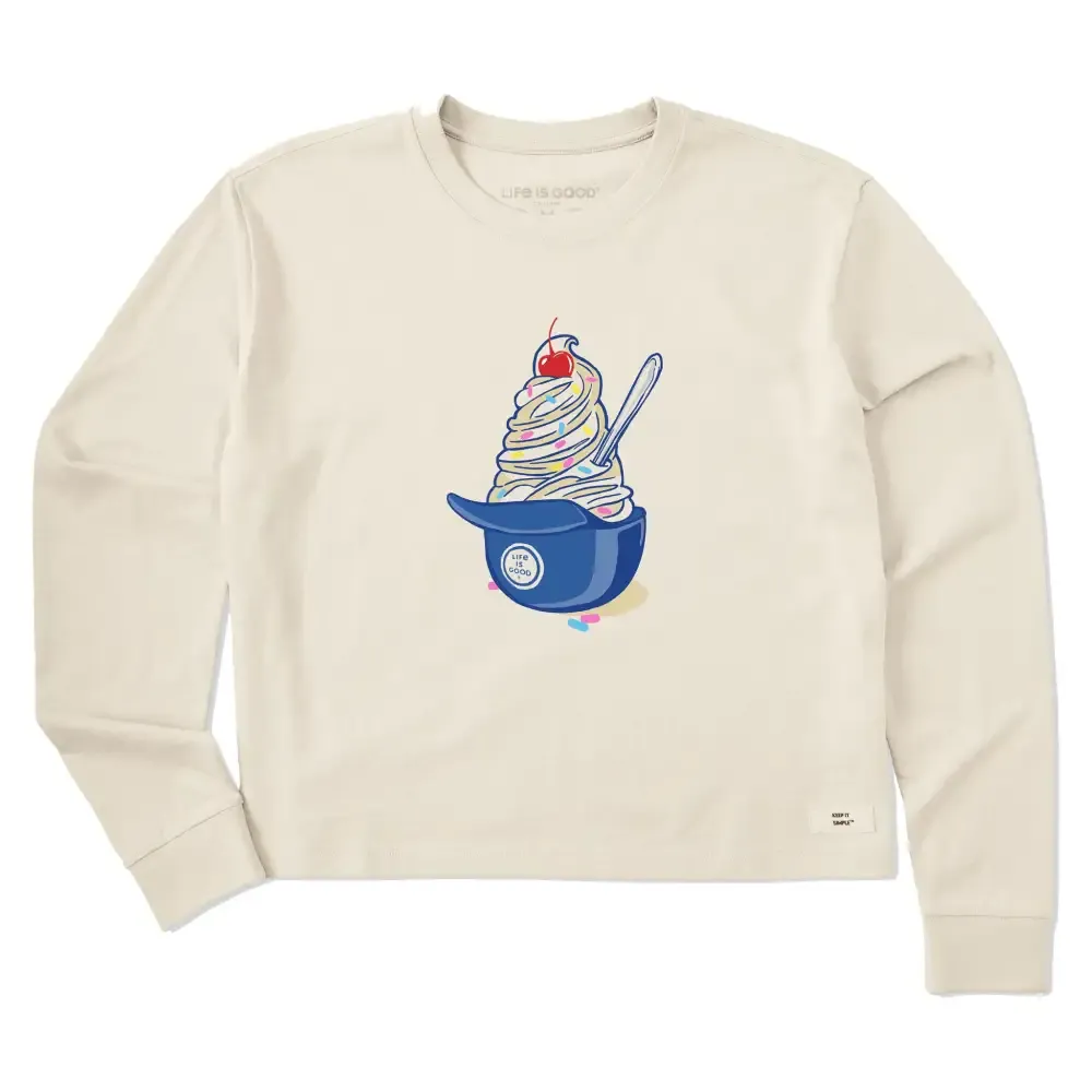 Women's Baseball Ice Cream Long Sleeve Crusher Boxy Tee