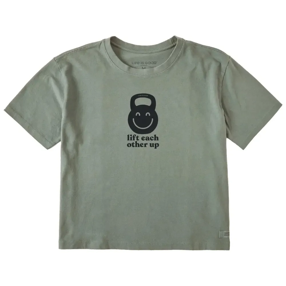 Women's Lift Each Other Up Smile Short Sleeve Crusher Boxy Tee