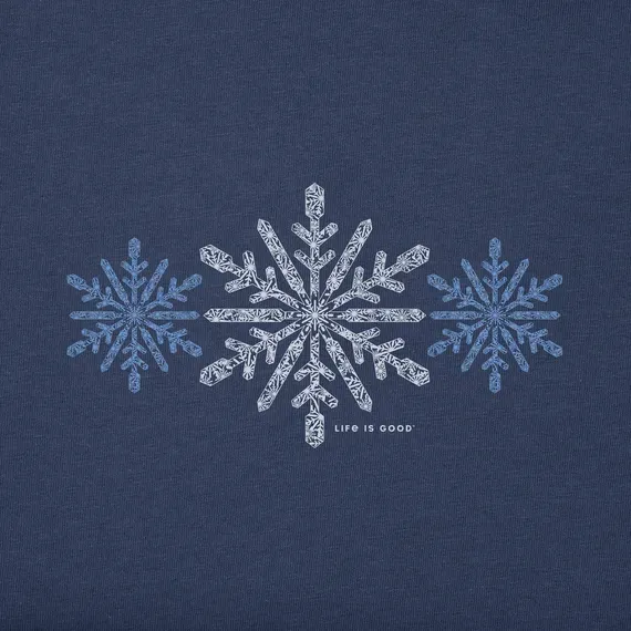 Women's Three Delicate Snowflakes Simply True Fleece Hoodie