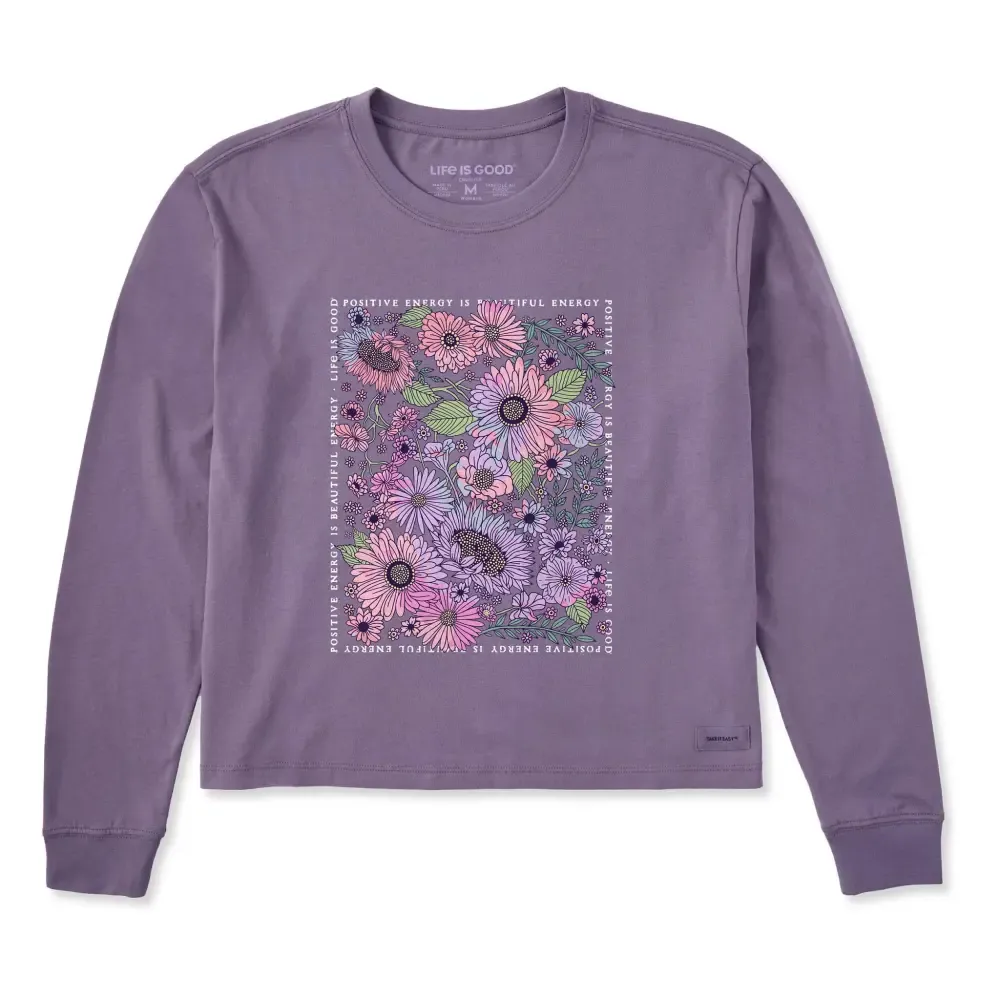 Women's Beautiful Energy Tie Dye Long Sleeve Crusher Boxy Tee