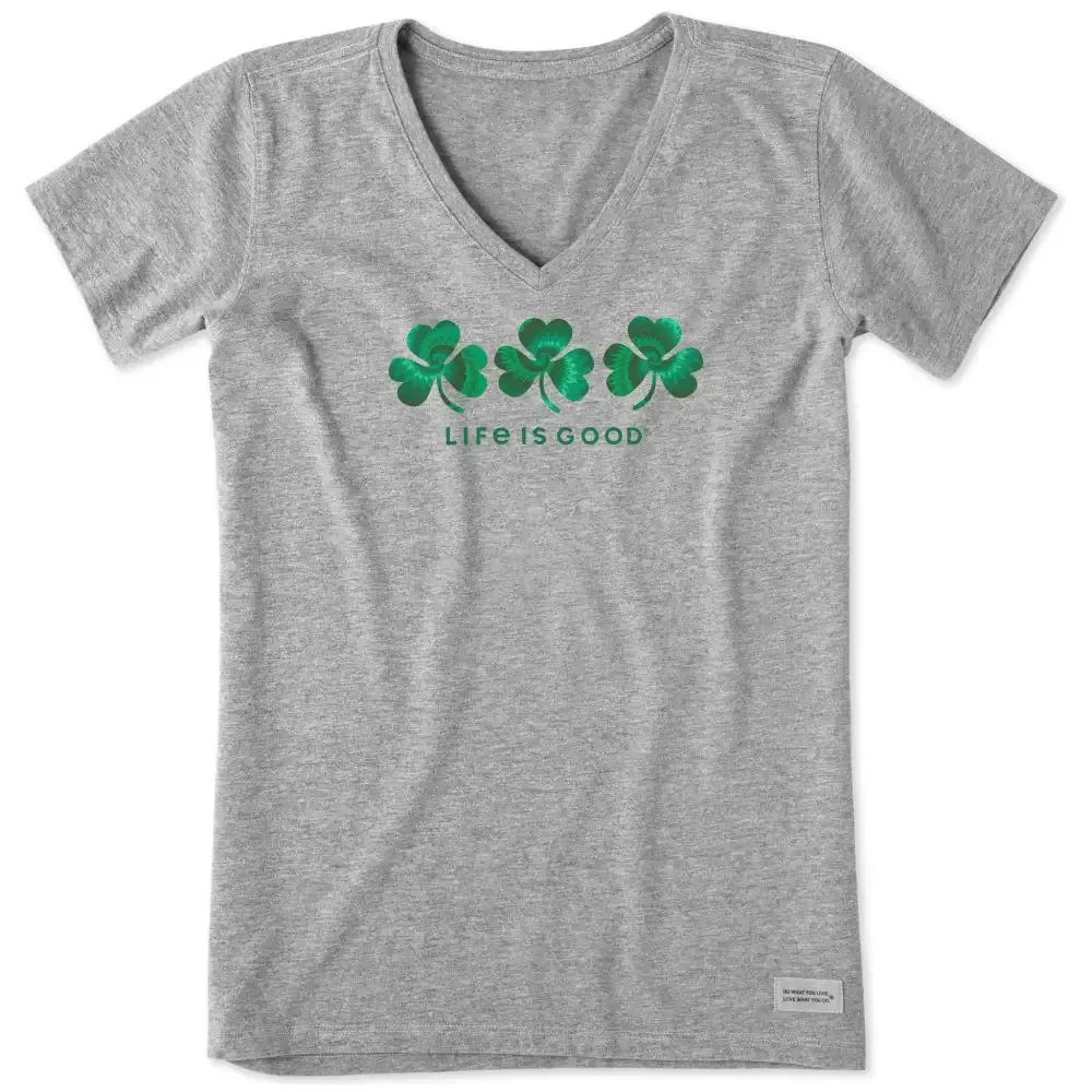 Women's 3 Tie Dye Clovers Short Sleeve Crusher Vee