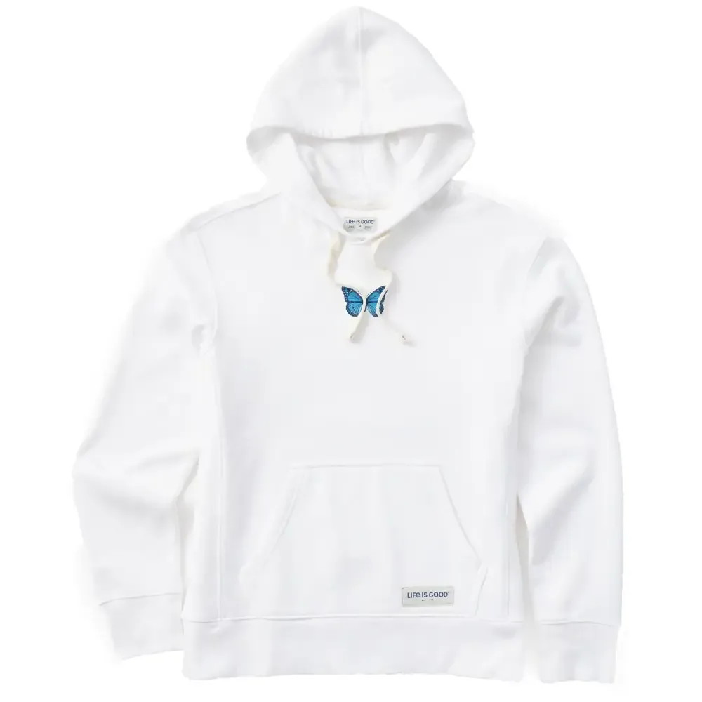 Women's Antique Floral Butterfly Simply True Fleece Hoodie