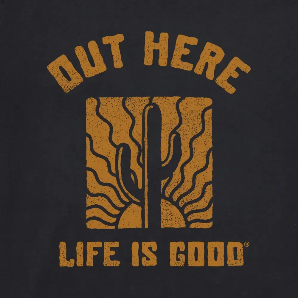 Men's Out Here Cactus Sunset Short Sleeve Crusher Tee