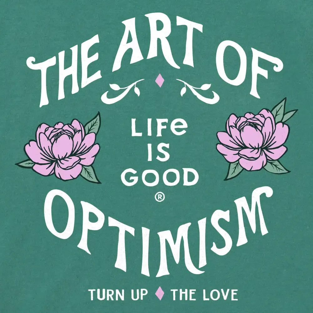 Women's Art of Optimism Peonies Short Sleeve Crusher Boxy Tee