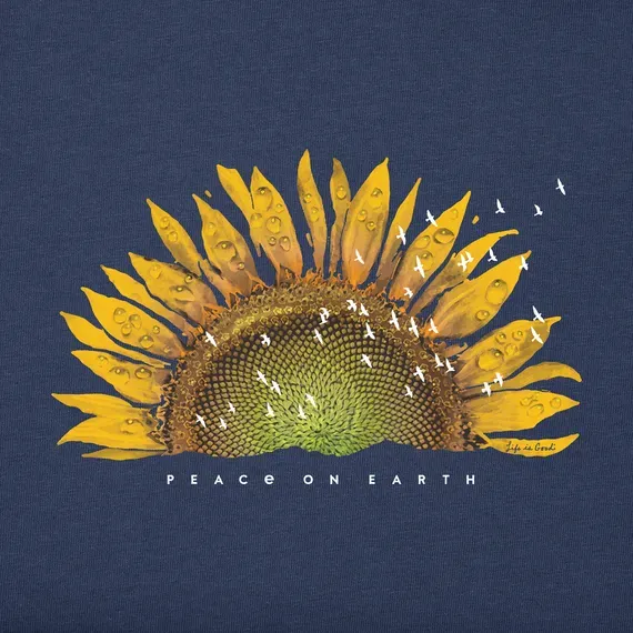 Women's Sunflower Dew Peace on Earth Simply True Fleece Hoodie