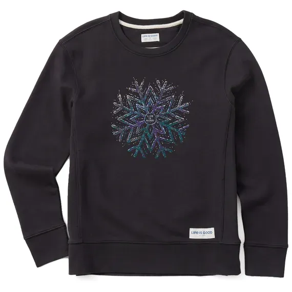 Women's Sparkle Snowflake Simply True Fleece Crew