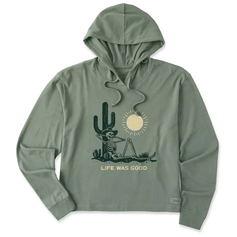 Women's Life was Good Cowboy Skull Crusher Boxy Hoodie