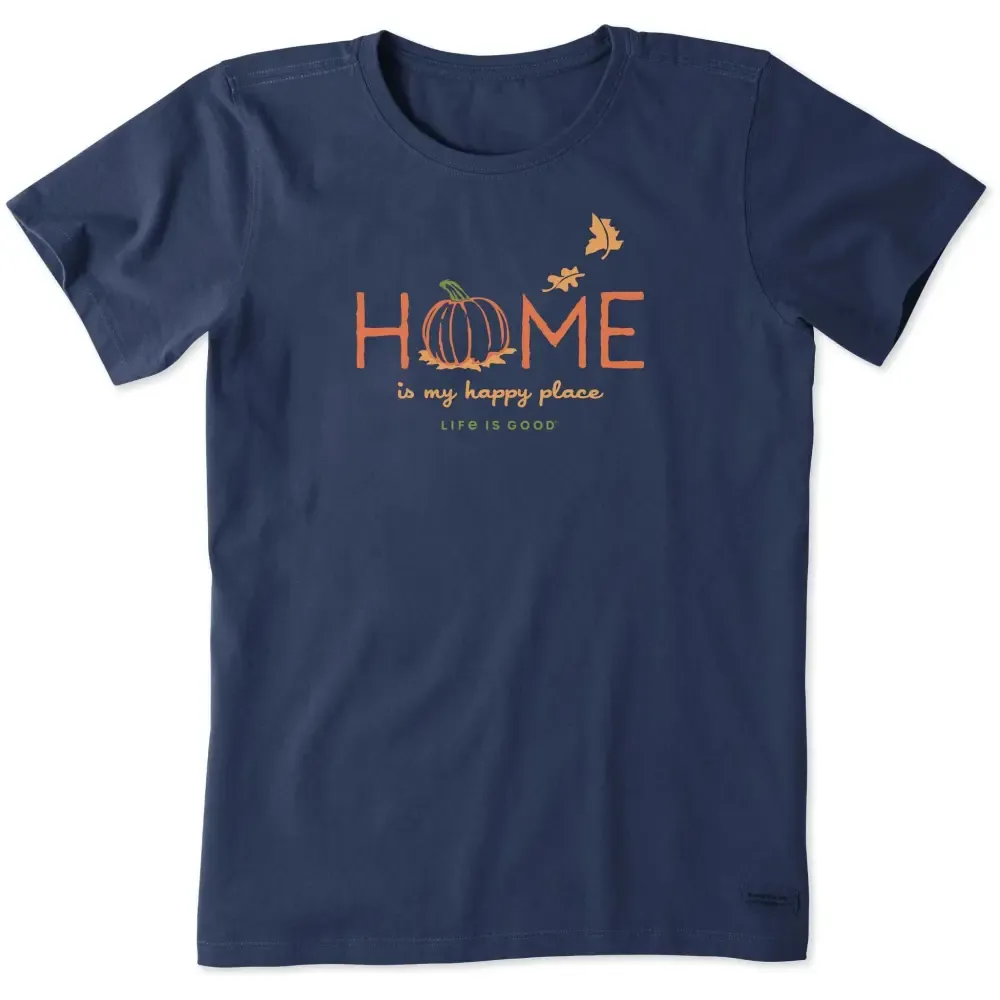 Women's Home is my Happy Place Fall Short Sleeve Crusher Tee