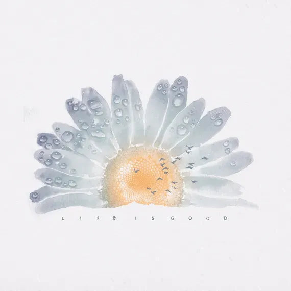 Women's Watercolor Daisy Short Sleeve  Tee