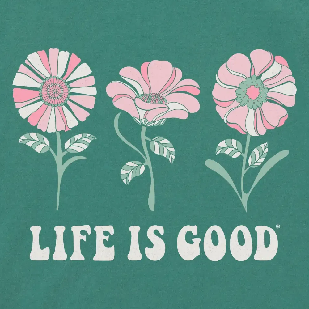Women's 3 Flowers Short Sleeve Crusher Tee