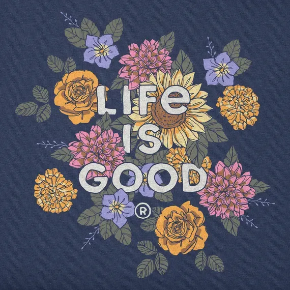 Women's Branded Floral Joy Simply True Fleece Crew