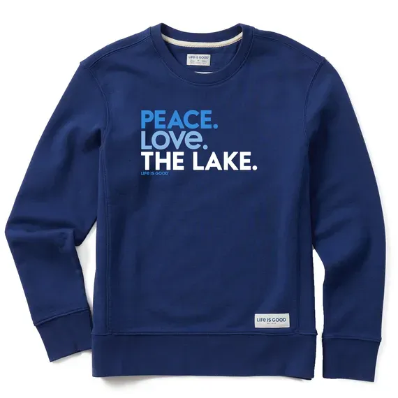Women's Peace Love the Lake Simply True Fleece Crew