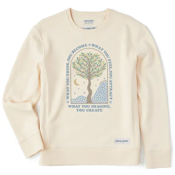 Women's What you Imagine, You Create Tree Simply True Fleece Crew