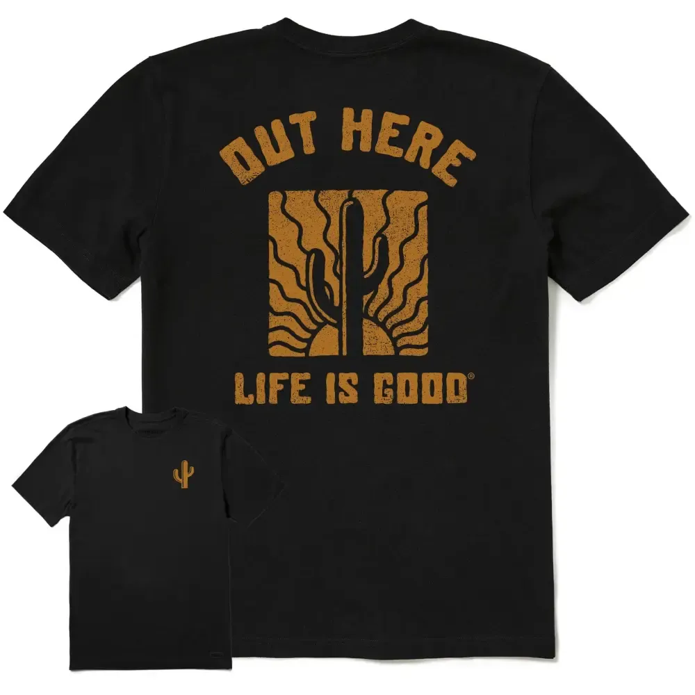 Men's Out Here Cactus Sunset Short Sleeve Crusher Tee