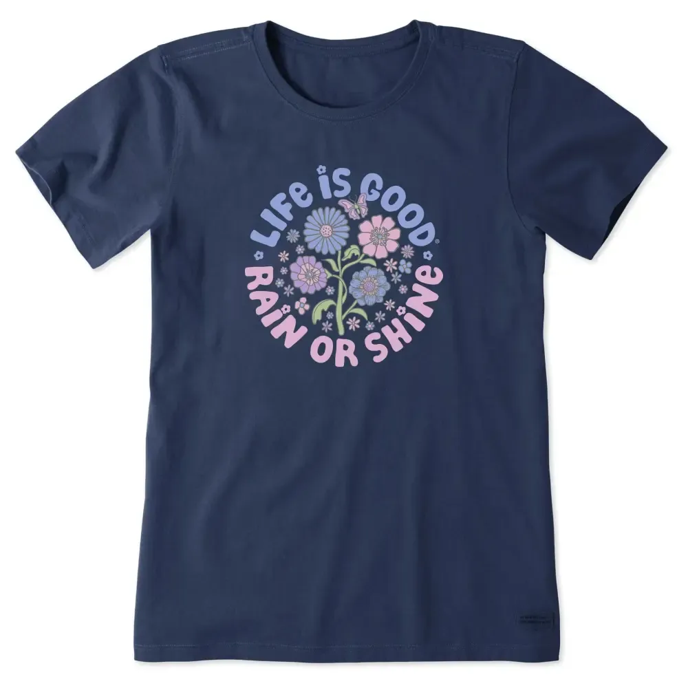 Women's LIG Rain or Shine Flowers Short Sleeve Crusher-LITE Tee