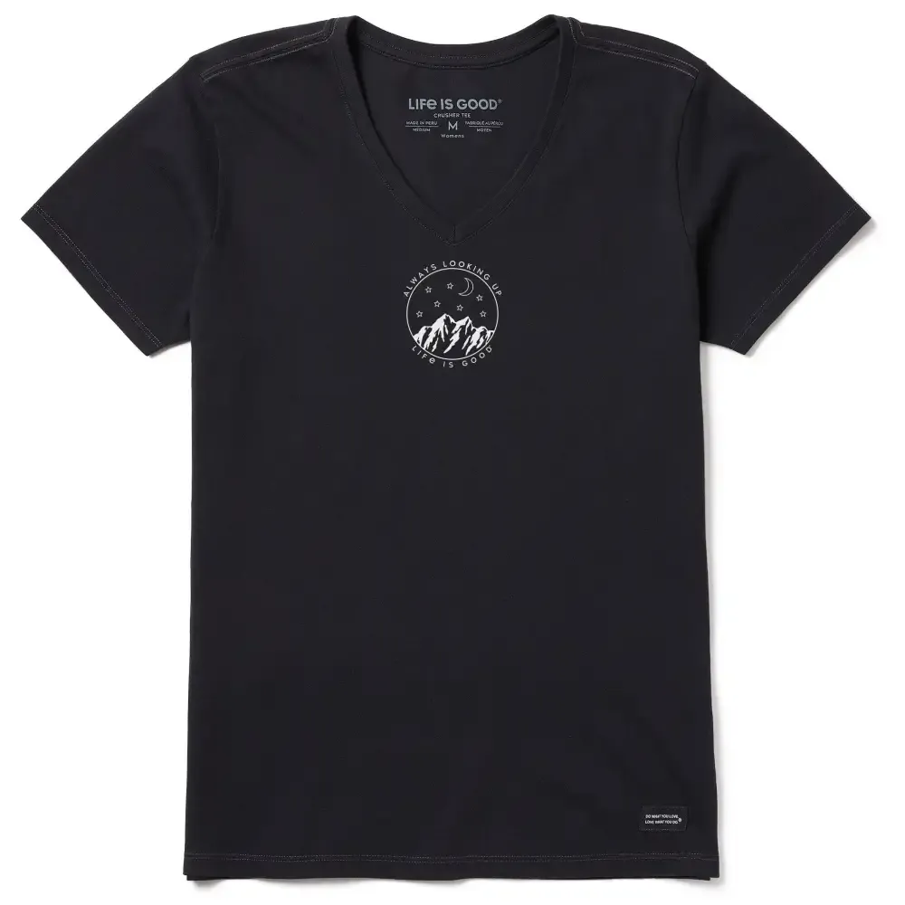 Women's Always Looking Up Celestial Short Sleeve Vee