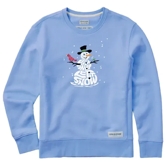 Women's Wordy Let It Snowman Simply True Fleece Crew