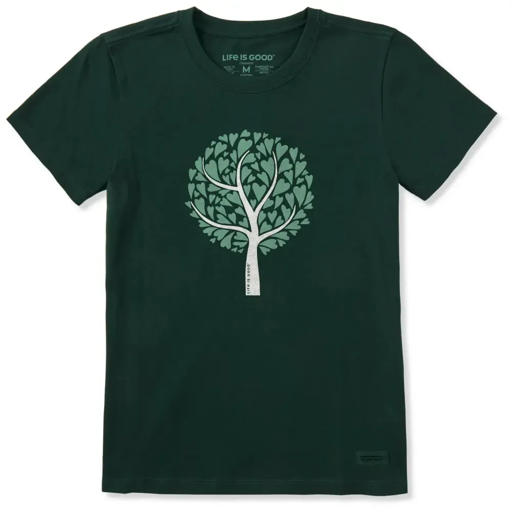 Women's Love Heart Tree Short Sleeve Crusher Tee